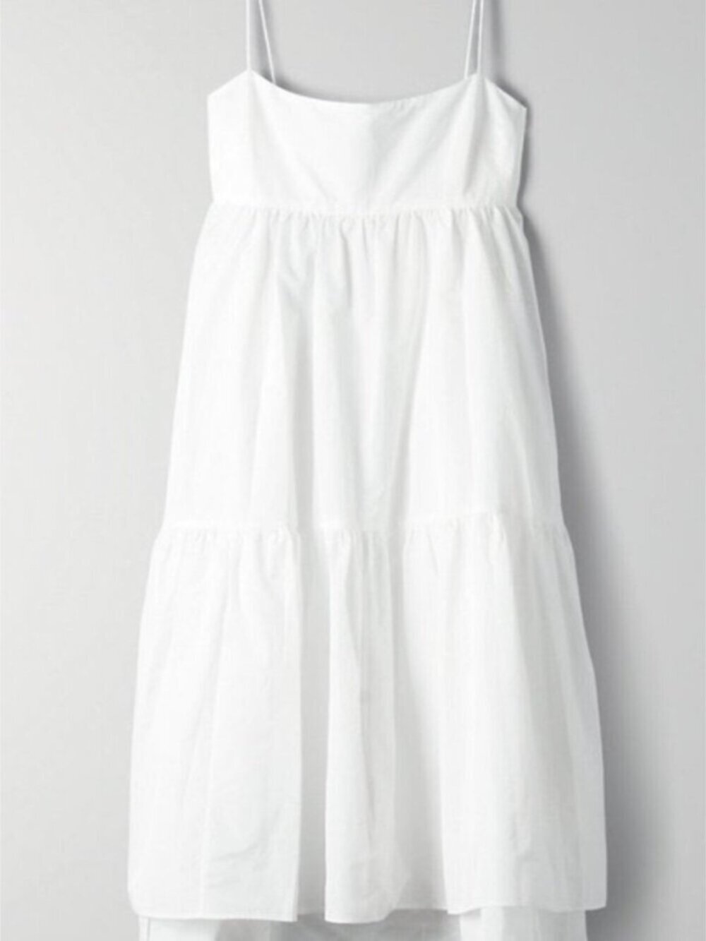 Aritzia Wilfred Poplin Satire Tiered Dress White Size XXS - Picture 2 of 8